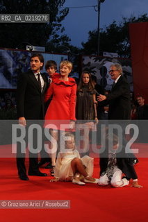 67th Venice International Film Festival - Venice September 9, 2010 - Photocall of the film La Solitudine Dei Numeri Primi - The director  Saverio Costanzo, actress Alba Rohrwacher, Luca Marinella, author of the novel, co-screenwriter Paolo Giordano