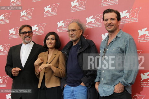 67th Venice International Film Festival - Venice September 10, 2010 - Photocall of the film Road To Nowhere. Left to right: Actor Fabio Testi, actress Shannyn Sossamon, the director Monte Hellman, actor Tygh Runyan.