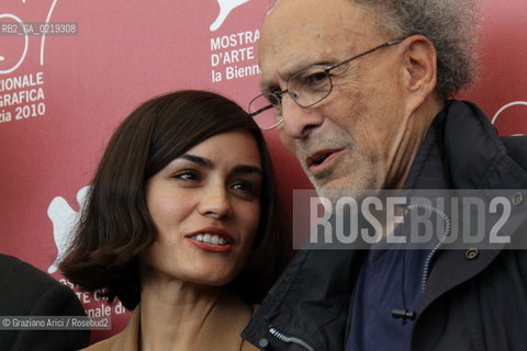 67th Venice International Film Festival - Venice September 10, 2010 - Photocall of the film Road To Nowhere. actress Shannyn Sossamon and the director Monte Hellman.