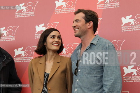 67th Venice International Film Festival - Venice September 10, 2010 - Photocall of the film Road To Nowhere. Actress Shannyn Sossamon with the actor Tygh Runyan