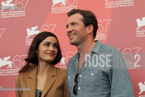 67th Venice International Film Festival - Venice September 10, 2010 - Photocall of the film Road To Nowhere. Actress Shannyn Sossamon with the actor Tygh Runyan