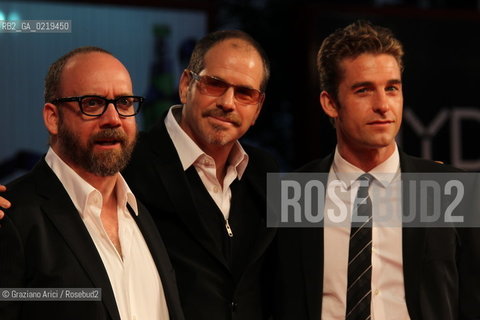 67th Venice International Film Festival - Venice September 10, 2010 - Red Carpet of the film Barneys Version - (L-R) Actor Paul Giamatti, director Richard J. Lewis, actor Scott Speedman
