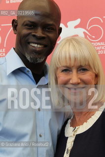 67th Venice International Film Festival - Venice September 11, 2010 - Photocall of the film The Tempest - Actress Helen Mirren, actor Djimon Hounsou.