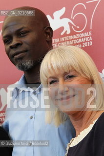 67th Venice International Film Festival - Venice September 11, 2010 - Photocall of the film The Tempest - Actress Helen Mirren, actor Djimon Hounsou.