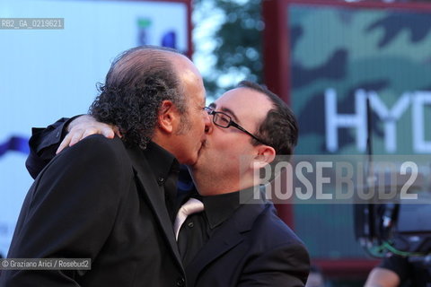 67th Venice International Film Festival - Venice September 11, 2010 - Red Carpet of the Awards at the 67th Venice Film Festival - Film Balada Triste De Trompeta - Carolina Beng, actress and  actors Carlos Areces and Manuel Tallafè