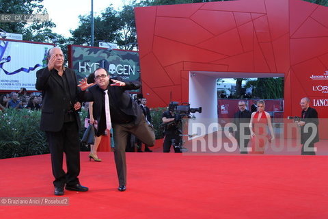 67th Venice International Film Festival - Venice September 11, 2010 - Red Carpet of the Awards at the 67th Venice Film Festival - Film Balada Triste De Trompeta - Carolina Beng, actress and  actors Carlos Areces and Manuel Tallafè