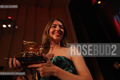 67th Venice International Film Festival - Venice September 11, 2010 - The Awards at the 67th Venice Film Festival - Golden Lion for Best Film: Somewhere by Sofia Coppola (USA)
