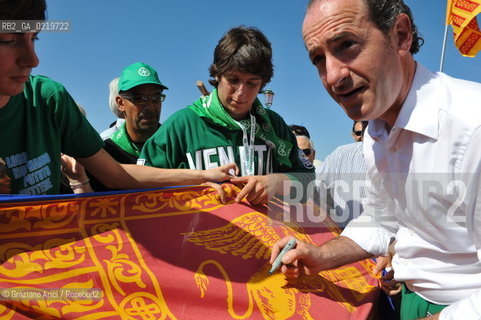 Venice 12/09/10 - Festa dei popoli Padani : The Veneto Region Governor Luca Zaia with Lega Nord Militants Lega Nord @ Graziano Arici