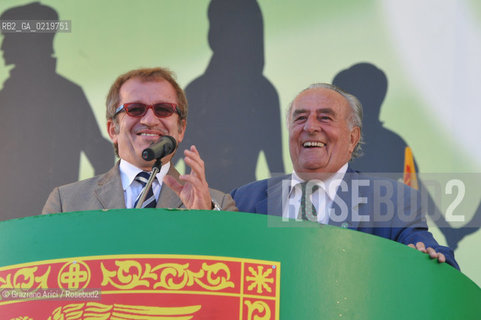Venice 12/09/10 - Festa dei popoli Padani : The Minister Roberto Maroni of Lega nord  with Giancarlo Gentilini @ Graziano Arici