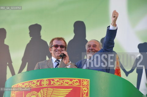 Venice 12/09/10 - Festa dei popoli Padani : The Minister Roberto Maroni of Lega nord  with Giancarlo Gentilini @ Graziano Arici