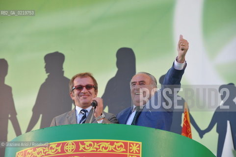 Venice 12/09/10 - Festa dei popoli Padani : The Minister Roberto Maroni of Lega nord  with Giancarlo Gentilini @ Graziano Arici