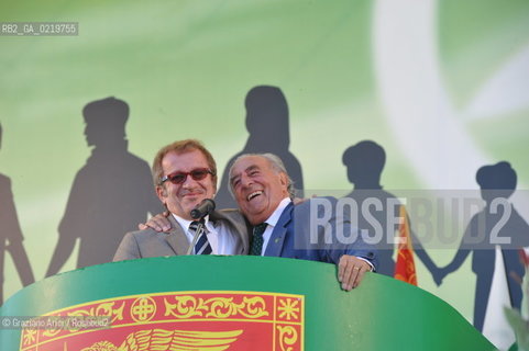 Venice 12/09/10 - Festa dei popoli Padani : The Minister Roberto Maroni of Lega nord  with Giancarlo Gentilini @ Graziano Arici