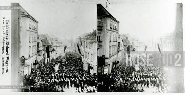 BAYREUTH. FUNERALI DI RICHARD WAGNER- 1883 - REPRODUCTED BY Graziano Arici/Rosebud2 - ARCHIVIO Graziano Arici/Rosebud2 . IL PAGAMENTO DI DIRITTI  DI QUESTA IMMAGINE E RELATIVO SOLO AL LAVORO DI RIPRODUZIONE E ARCHIVIAZIONE DELLA STESSA. .TUTTI I DIRITTI DI RIPRODUZIONE SPETTANO ALL ARCHIVIO WAGNER DI BAYREUTH AL QUALE LUTILIZZATORE DI QUESTA IMMAGINE DEVE OBBLIGATORIAMENTE RIVOLGERSI PER IL RELATIVO PAGAMENTO DEI DIRITTI. .LA PUBBLICAZIONE DI QUESTA IMMAGINE IMPLICA LEFFETTUAZIONE DI QUESTO OBBLIGO.