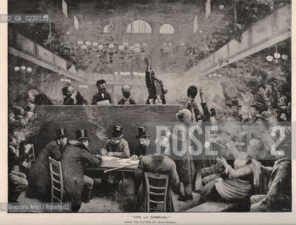- JEAN BERAUD AUTORE, STAMPA  RIPRODUZIONE DEL QUADRO VIVE LA COMMUNE, SENZA DATA, 31,5X 24 CM, PARIGI. COMUNE DI PARIGI FOTOANTICHE .- JEAN BERAUD AUTHOR, PRINT FROM THE PICTURE VIVE LA COMMUNE,PARIS, UNDATED, CM 31,5X24 © ARCHIVIO Graziano Arici/Rosebud2 