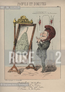 - E. ROSAMBEAU AUTORE, PROFILS ET BINETTES, CARICATURE, PARIGI, SENZA DATA. STAMPA COLORATA A MANO CM 25X33.CARICATURA, COMUNE, COMUNE DI PARIGI, FOTOANTICHE.-E. ROSAMBEAU AUTHOR, PROFILS ET BINETTE, CARICATURES, PARIS, UNDATED.  HAND COLORED PRINT CM 25X33 © ARCHIVIO Graziano Arici/Rosebud2 