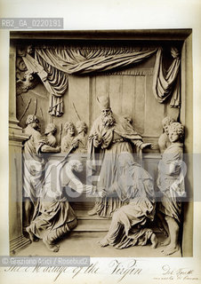 -VENEZIA, SENZA INDICAZIONE DELLAUTORE,DAL LIBRO  BASSIRILIEVI DELLA CHIESA DI SAN GIOVANNI E PAOLO IN VENEZIA . IL MATRIMONIO DELLA VERGINE, STAMPE ALLALBUMINA INCOLLATE SU CARTONE, CM 26X31. SANTI GIOVANNI E PAOLO, ARTE, SCULTURA, FOTOANTICHE.-VENICE, NO AUTHORS INDICATION, FROM THE BOOK BASSORILIEVI DELLA CHIESA DI SANTI GIOVANNI E PAOLO IN VENEZIA, THE MARIAGE OF THE VIRGIN,ALBUMEN PHOTOGRAPH MOUNTED ON CARDBOARD, CM 26X31 © ARCHIVIO Graziano Arici/Rosebud2 ..