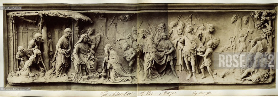 -VENEZIA, SENZA INDICAZIONE DELLAUTORE,DAL LIBRO  BASSIRILIEVI DELLA CHIESA DI SAN GIOVANNI E PAOLO IN VENEZIA :THE ADORATION OF THE MAGIS. STAMPE ALLALBUMINA INCOLLATE SU CARTONE, CM 24X78. SANTI GIOVANNI E PAOLO, ARTE, SCULTURA, FOTOANTICHE ©ARCHIVIO Graziano Arici/Rosebud2  .-VENICE, NO AUTHORS INDICATION, FROM THE BOOK BASSORILIEVI DELLA CHIESA DI SANTI GIOVANNI E PAOLO IN VENEZIA:LADORAZIONE DEI MAGI. ALBUMEN PHOTOGRAPH MOUNTED ON CARDBOARD, CM 24X78 ©ARCHIVIO Graziano Arici/Rosebud2 .