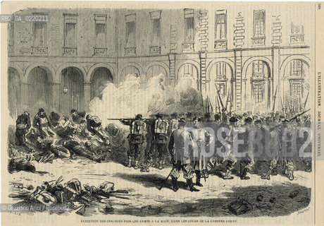 -COMUNE DI PARIGI, SMEETON AUTORE, STAMPA ILLUSTRAZIONE DELL ESECUZIONE DEGLI INSORTI NEL CORTILE DELLA CASERMA LOBAU, SENZA DATA, 34X 24 CM, PARIGI.COMUNE DI PARIGI FOTOANTICHE .- SMEETON AUTHOR, PRINT EXECUTION DEL INSURGES PRIS LES ARMES A LA MAIN, DANS LES COURS DE LA CASERNE LOBAU,PARIS, UNDATED, CM 34X24 © ARCHIVIO Graziano Arici/Rosebud2 