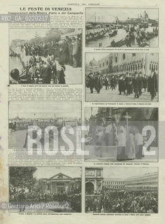 VENICE, MAY 1912. FOTOSERVIZIO DALLE PAGINE DELLA LA DOMENICA DEL CORRIERE :INAUGURAZIONE CAMPANILE SAN MARCO DOPO LA RICOSTRUZIONE .REPORTAGE FROM  LA DOMENICA DEL CORRIERE: INAUGURATION OF THE CAMPANILE AFTER THE RECONSTRUCTION  La cessione dei diritti si intende per quanto di nostra competenza; non comprende invece le eventuali spese relative a diritti che potranno essere richiesti dagli Enti cui appartengono le opere riprese. Tali costi, ove neccessari, e l’espletamento di qualsivoglia pratica di richiesta permessi sono esclusivamente  a  carico del committente. © ARCHIVIO Graziano Arici/Rosebud2 