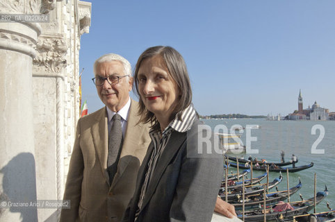 Venice 20/10/2010  Bice Curiger is the Director of the Visual Arts Sector, with responsibility for curating the 54th International Biennale Art Exhibition that will run June 4 to November 27, 2011. Here withe the President of Venice Biennale Paolo Baratta arte ©Graziano Arici/Rosebud2