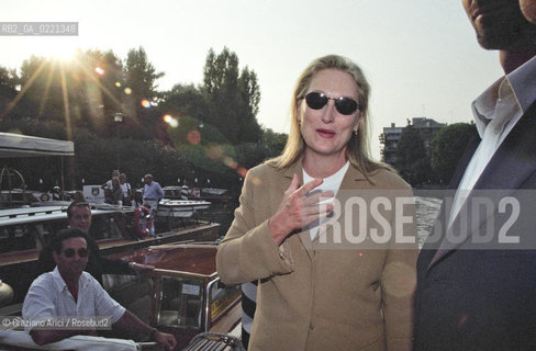 - Venezia,1999. 56°Festival Internazionale dArte Cinematografica. Ritratto dellattrice Meryl Streep. Cinema attrice ritratto.- Venice,1999. 56th Venice International Film Festival.Portrait of the actress Meryl Streep ©  Graziano Arici