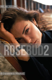 - Venezia, 1993. Mostra Internazionale dArte Cinematografica. Lattrice Michelle Forbes. Cinema ritratto attrice spiaggia.- Venice, 1993. Venice Film Festival. The actress Michelle Forbes  ©Graziano Arici/Rosebud2