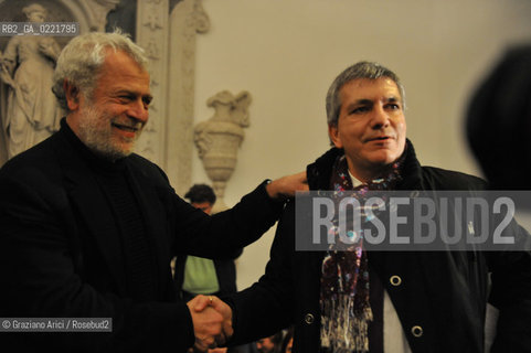 Venice 17/12/10 -  The Puglia Governor Nichi Vendola and Marino Folin in a public debate i Architecture University politica IUAV ©Graziano Arici/Rosebud2