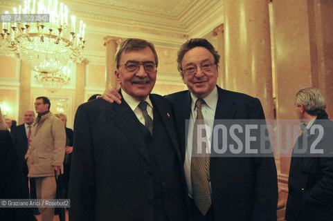 29/1/11 - Gran Teatro la Fenice : Gala for the 50th Anniversary of Marsilio Publishing House : The publisher Cesare de Michelis and his brother Gianni de Michelis ©Graziano Arici/Rosebud2