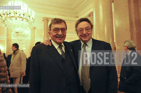 29/1/11 - Gran Teatro la Fenice : Gala for the 50th Anniversary of Marsilio Publishing House : The publisher Cesare de Michelis and his brother Gianni de Michelis ©Graziano Arici/Rosebud2