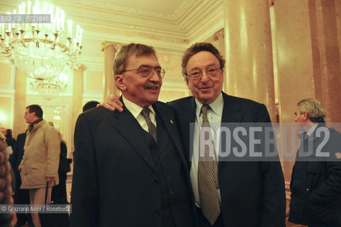 29/1/11 - Gran Teatro la Fenice : Gala for the 50th Anniversary of Marsilio Publishing House : The publisher Cesare de Michelis and his brother Gianni de Michelis ©Graziano Arici/Rosebud2