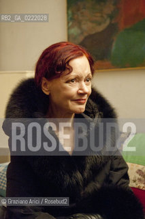 Pieve di Soligo (TV) 14/1/02/11 - In St Valentinès Day, the poet Patrizia Valduga, in Pieve di Soligo to present his book Poeti innamorati about poetry and love, meet the poet Andrea Zanzotto at home letteratura poesia ©Graziano Arici/Rosebud2