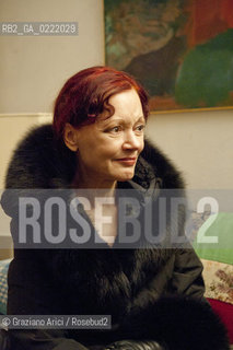 Pieve di Soligo (TV) 14/1/02/11 - In St Valentinès Day, the poet Patrizia Valduga, in Pieve di Soligo to present his book Poeti innamorati about poetry and love, meet the poet Andrea Zanzotto at home letteratura poesia ©Graziano Arici/Rosebud2