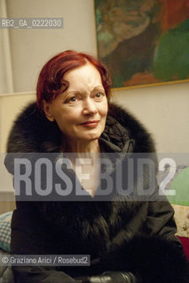 Pieve di Soligo (TV) 14/1/02/11 - In St Valentinès Day, the poet Patrizia Valduga, in Pieve di Soligo to present his book Poeti innamorati about poetry and love, meet the poet Andrea Zanzotto at home letteratura poesia ©Graziano Arici/Rosebud2