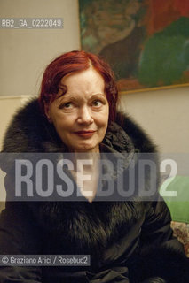 Pieve di Soligo (TV) 14/1/02/11 - In St Valentinès Day, the poet Patrizia Valduga, in Pieve di Soligo to present his book Poeti innamorati about poetry and love, meet the poet Andrea Zanzotto at home letteratura poesia ©Graziano Arici/Rosebud2