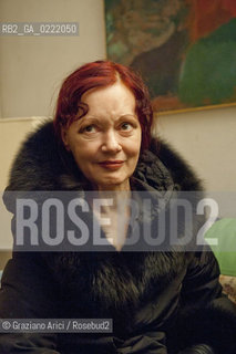 Pieve di Soligo (TV) 14/1/02/11 - In St Valentinès Day, the poet Patrizia Valduga, in Pieve di Soligo to present his book Poeti innamorati about poetry and love, meet the poet Andrea Zanzotto at home letteratura poesia ©Graziano Arici/Rosebud2