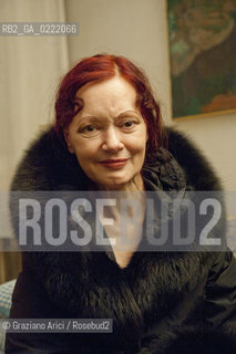 Pieve di Soligo (TV) 14/1/02/11 - In St Valentinès Day, the poet Patrizia Valduga, in Pieve di Soligo to present his book Poeti innamorati about poetry and love, meet the poet Andrea Zanzotto at home letteratura poesia ©Graziano Arici/Rosebud2