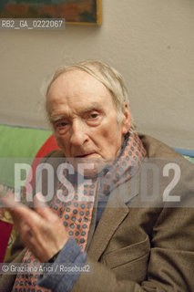 Pieve di Soligo (TV) 14/1/02/11 - In St Valentinès Day, the poet Patrizia Valduga, in Pieve di Soligo to present his book Poeti innamorati about poetry and love, meet the poet Andrea Zanzotto at home letteratura poesia ©Graziano Arici/Rosebud2