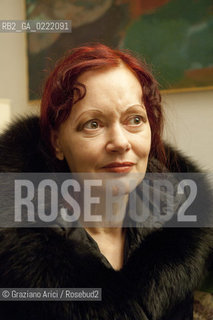 Pieve di Soligo (TV) 14/1/02/11 - In St Valentinès Day, the poet Patrizia Valduga, in Pieve di Soligo to present his book Poeti innamorati about poetry and love, meet the poet Andrea Zanzotto at home letteratura poesia ©Graziano Arici/Rosebud2