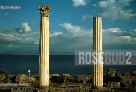 - Sardegna,1989.Le colonne corinzie a Tharros,sito archeologico della provincia di Oristano, fondato dai Fenici su precedenti villaggi nuragici.Colonne corinzie arte archeologia sito . - Sardinia,1989.The Corinthian columns at Tharros, was an ancient city, founded by Phoenicians ©Graziano Arici/Rosebud2