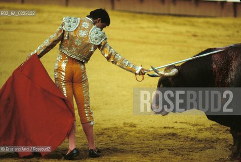 Siviglia, (Spagna),1980.La corrida allarena.Geo corrida toro torero.Seville,(Spain),1980.The bullfight ©Graziano Arici/Rosebud2