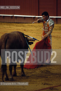 Siviglia, (Spagna),1980.La corrida allarena.Geo corrida toro torero.Seville,(Spain),1980.The bullfight ©Graziano Arici/Rosebud2