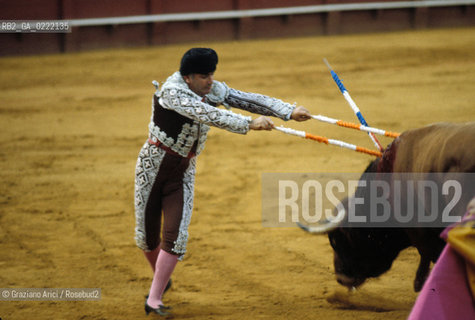 Siviglia, (Spagna),1980.La corrida allarena.Geo corrida toro torero.Seville,(Spain),1980.The bullfight ©Graziano Arici/Rosebud2