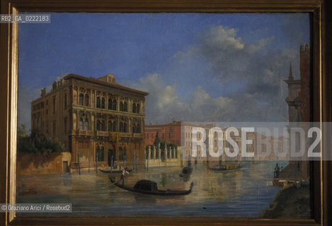 -Venezia,Museo Richard Wagner- Cà Vendramin Callergi. Quadro raffigurante il palazzo Cà Vendramin Callergi. Museo quadro palazzo.-Venice, Richard Wagner Museum- Cà Vendramin Callergi. Painting of the CàVendramin Callergìs building  - Archivio Graziano Arici.La cessione dei diritti di questa immagine si intende per quanto di nostra competenza. Non comprende invece le eventuali spese  relative a diritti che potranno essere richiesti dagli Enti o persone fisiche cui appartengono eventualmente i soggetti  ripresi. Tali costi, ove necessari, e l’espletamento di qualsivoglia pratica di richiesta di concessione del permesso di pubblicazione sono esclusivamente a carico e a cura del soggetto acquirente di questa immagine.