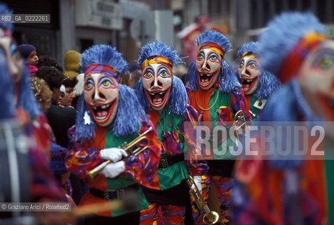 Svizzera,Basilea,1995. Carnevale.Geo carnevale maschere.Switzerland,Basel,1995.Carnival ©Graziano Arici/Rosebud2