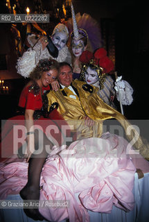 Venezia, 1986.Carnevale. Ballo della stampa a Palazzo Malipiero organizzato da Bruno Tosi. Carnevale Festa Stampa.Venice, 1986. Carnival of Venice. Press Party in the Palazzo Malipiero ©Graziano Arici/Rosebud2