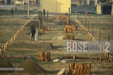 Venezia, 1984.Esercitazioni militari del Corpo dellesercito dei Lagunari. Esercito Guerra esercitazione lagunari.Venice, 1984. Drill of the Italian army amphibious assault soldiers, Corpo dei Lagunari  ©Graziano Arici/Rosebud2