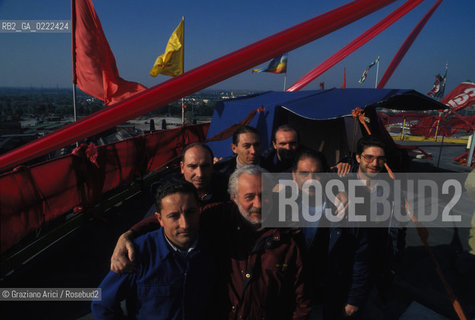 - Portomarghera,Venezia, 1993.Operai dellAlutekna in sciopero.POLITICA manifestazione Sciopero lavoro operai .- Portomarghera,Venice,1993.Strike of the Alutekna workers ©Graziano Arici/Rosebud2