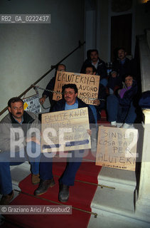 - Portomarghera,Venezia, 1993.Operai dellAlutekna in sciopero.POLITICA manifestazione Sciopero lavoro operai Alutekna.- Portomarghera,Venice,1993.Strike of the Alutekna workers ©Graziano Arici/Rosebud2