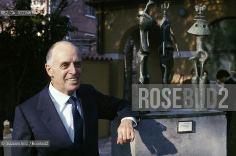 Venezia, 1980.Ritratto dellimprenditore Mario Schimberni, ex Presidente Montedison.Economia Industria imprenditore presidente Montedison ritratto.Venice, 1980. Portrait of the businessman Mario Schimberni, ex-President of Montedison ©Graziano Arici/Rosebud2 MES  astga ©Graziano Arici/Rosebud2