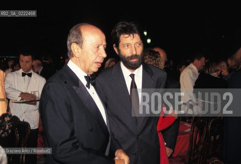 Venezia,1996.Lonorevole Lamberto Dini con il sindaco di Venezia Massimo Cacciari.Politica onorevole sindaco.Venice,1996.The politician Lamberto Dini with the Venice mayor Massimo Cacciari  ©Graziano Arici/Rosebud2